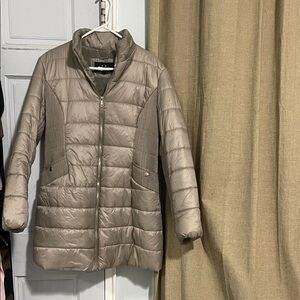Forever 21 long champagne puffer with hood size 0X